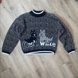 Vintage nuggets size large Scottie dogs Black and White Graphic Sweater large